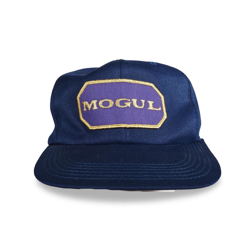 Vintage MOGUL Snapback Hat The Thinking Cap Co Navy Purple Gold Patch Taiwan